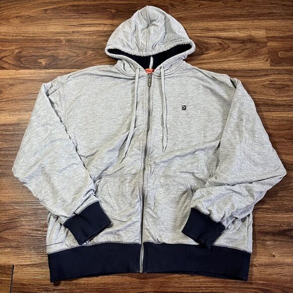 VTG Mark Ecko Unltd Hoodie Full Zip Sweatshirt Y2K Gray Mens XL Velvet Lining - Picture 1 of 7